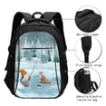 thumbnail image 3 of Balery Gnome And Red Fox Fishing Mochila con carga USB para hombre y mujer - Mochila impermeable y antirrobo para laptop con puerto USB para viajes, trabajo, 3 of 7