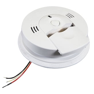 Wire Smoke Detectors Kidde Hardwired Combination Carbon Monoxide & Smoke Alarm, 120V AC / AA Battery Backup, Model KN-COSM-IBA ()