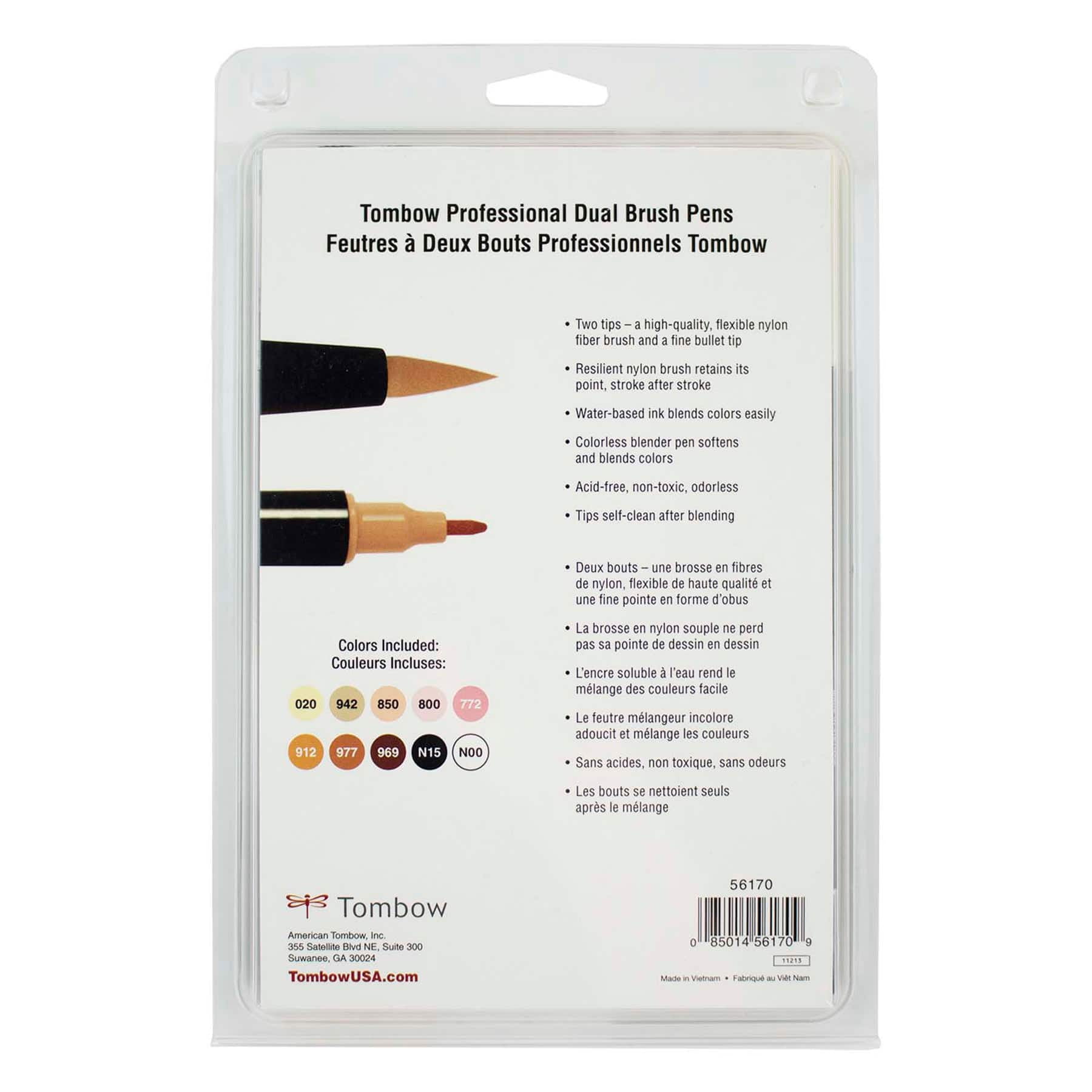  Tombow 56195 Dual Brush Pen Art Markers, Holiday Edition,  10-Pack. Blendable, Brush and Fine Tip Markers : Everything Else