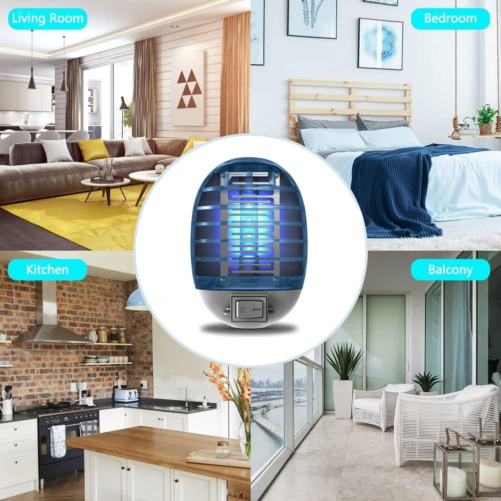 Bug Zapper Indoor Fly Zapper Trap Catcher Indoors Electronic Mosquitoes Fruit Fly Killer Mosquito Zapper for Living Room Home Kitchen Bedroom Baby Room Office Bug Light (4 Packs)