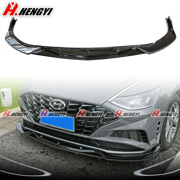 3pcs Set Front Bumper Lip for Hyundai Sonata 2020-2023, Front Spoiler Diffuser Front Splitter Lip Body Kit Spoiler, Gloss Black