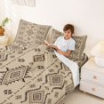 thumbnail image 3 of jejeloiu Rich Aztec Bed Sheets,Rustic Tribal Full Size Sheets For Boys,Beige Brown,4-Piece,1 Flat Sheet, 1 Fitted Sheet and 2 Pillowcases, 3 of 6