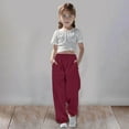 thumbnail image 2 of Sweatpant for Teen Girls Casual Drawstring Elastic Solid Pant High Waisted Comfy Girls Jogger Pants 11-12 Years, 2 of 6