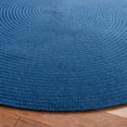 thumbnail image 3 of SAFAVIEH Braided Rishika Solid Machine Washable Reversible Area Rug, Blue, 3' x 3' Round, 3 of 8