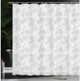 thumbnail image 4 of Ambesonne Grey Shower Curtain, Oriental Lace Pattern, 69"Wx70"L, White, 4 of 5