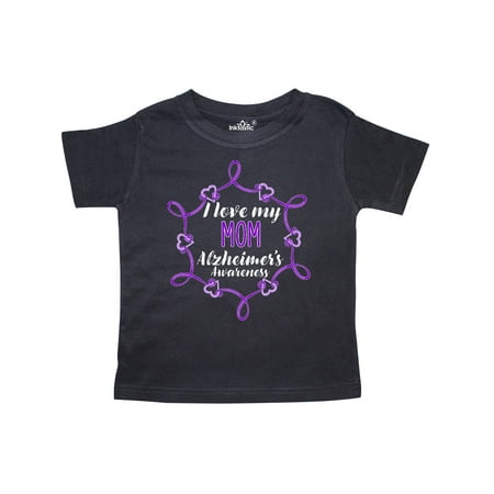 

Inktastic I Love My Mom Alzheimer s Awareness with Purple Hearts Gift Toddler Boy or Toddler Girl T-Shirt