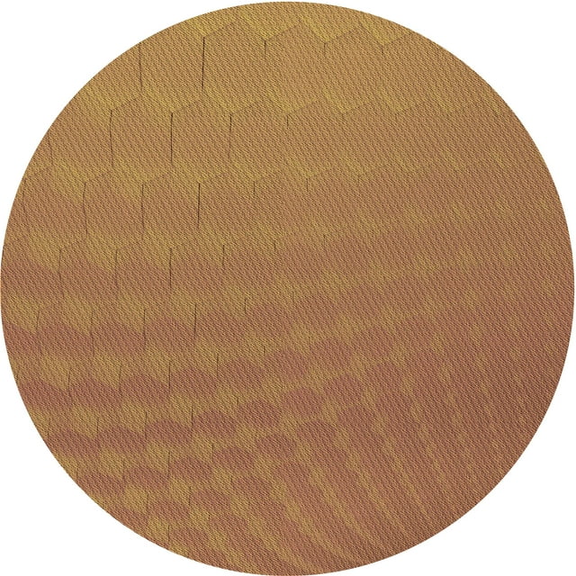 Ahgly Company Tapis d'Intérieur Rond Lavable en Machine Orange Transitionnel, 6 Pieds Rond