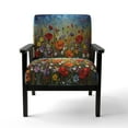 thumbnail image 4 of Designart "Chromatic Meadows with Abstract Wildflowers I" Multi-Color Wildflowers Upholstered Accent Chair - Traditional Arm Chair For Living Room, 4 of 5