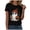 Black, variant on Fall V Neck T Shirt Funny Halloween Thanksgiving Graphic Tee Casual Family Halloween Cos Tops