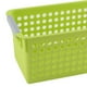 thumbnail image 4 of Cesta organizadora de plástico rectangular de diseño para baño familiar de oficina en casa, color verde, 4 of 5