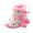 Pink, variant on Infant Unisex Warm Fur Lining Soft Boots Baby Winter Ankle Non-Slip Rubber Texture Sole Toddler Winter Snow Crib Shoes