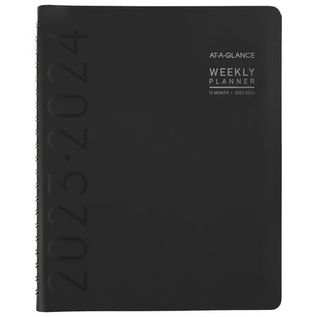 UPC: 0038576959514 | AT-A-GLANCE Contemporary Academic 2023-2024 Weekly Monthly Planner Black Large 8
