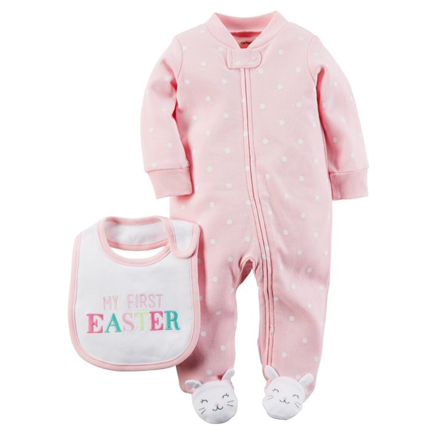 Carter's Carters Baby Clothing Outfit Girls Easter Sleep & Play Set