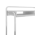 thumbnail image 4 of Work Surface Office Desk with 2 Compartments and Tubular Metal Frame, White and Chrome,Office Workstation, 4 of 6
