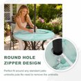 thumbnail image 5 of Round Outdoor Tablecloth with Umbrella Hole and Zipper, Aqua Marble Fitted Table Cover with Elastic Edge for 36-44 Inch, Modern Abstract Waves Silvery Farmhouse Waterproof Patio Tablecoths for Picnic, 5 of 9