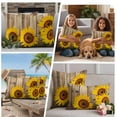 thumbnail image 3 of 2 Pack Outdoor Waterproof Throw Pillow Covers,Summer Farm Sunflower Decorative Square Pillow Case Patio Pillowcases for Chair Couch Sofa 16x16in, 3 of 9