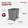 thumbnail image 4 of Rev-A-Shelf RV-18KD-17C S Double 35 Quart Pullout Waste Containers, Silver, 4 of 11