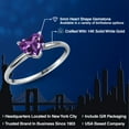 thumbnail image 2 of Gem Stone King 14K White Gold Purple Amethyst Solitaire Engagement Ring for Women | 0.42 Cttw | Heart Shape 5MM | Gemstone February Birthstone | Size 8, 2 of 6