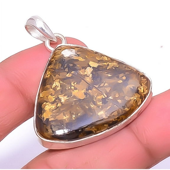 Bronzite Jasper - Africa Gemstone 925 Sterling Silver Pendant 1.64" A313, Jasper Pendant, Christmas Gift, New Year Sale, Gemstone Silver Jewelry