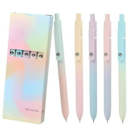 Gel Pens, Fine Point Pens, 5 Pack Rollerball Pen, Extra Fine Point Pens Black Liquid Gel Ink Pen Set, Fine Tip Pens for Writing Note Taking Signature Office Journaling