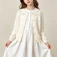 thumbnail image 2 of Busydd Girls Knit Cardigan Sweater 0-6 Years Trendy Comfy Button Down Round Neck Cardigans Casual Long Sleeve Open Front Outerwear 3-4 Years, 2 of 9