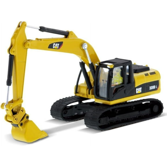 Diecast Masters 1:87 Caterpillar 320D L Hydraulic Excavator & Work Tools, HO Scale Series Cat Trucks & Construction Equipment |1:87 Scale Model Diecast Collectible Model 85652