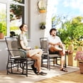 thumbnail image 2 of Outsunny Outdoor Glider Bench with Coffee Table, Brown, 2 of 10