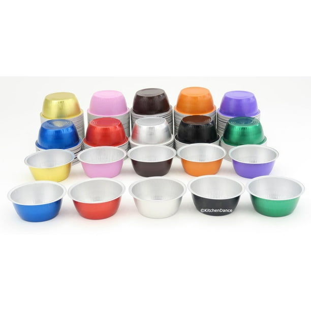 Disposable Aluminum Colored 4 ounce RamekinsCreme Brulee CupsFoil