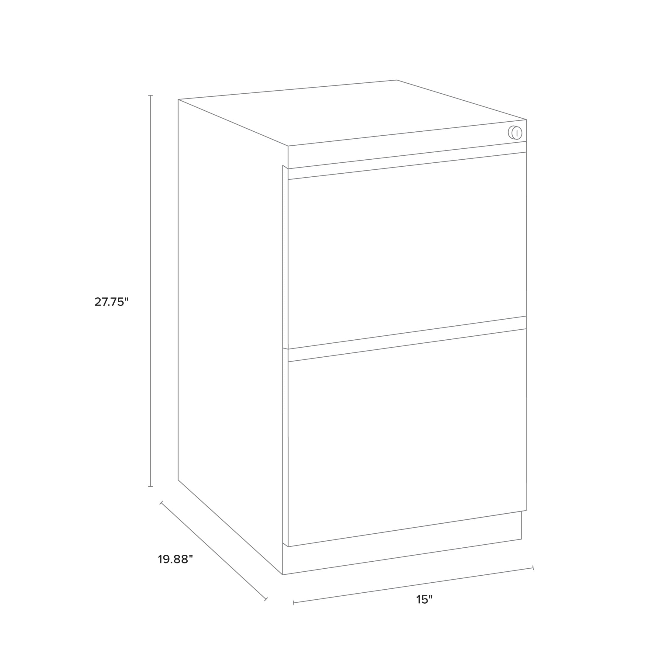 Hirsh Pro 20" Deep Mobile Pedestal File Cabinet 2 Drawer File-File, Letter Width, Gray