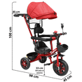 thumbnail image 4 of Triciclo Infantil con Toldo Protector y Bastón Dirigible Asiento Acolchado Barras de Seguridad Timbre para Niños 2 Años - Rojo, 4 of 7