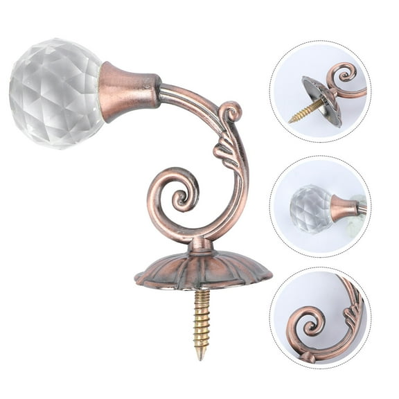 Amosfun 1Pc Multi Use Crystal Hooks for Curtains Coats and Home Decoration