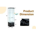 thumbnail image 6 of Lisonu Glass Display Cabinet, 59" Black Curio Cabinet with 3 Adjustable Shelves, Soft-Close Drawer, and Lockable Tempered Glass Door, Non-Lit Bookshelf for Collectibles, Living Room, 6 of 26