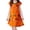 R109 Orange, variant on Curuila Toddler Girls Halloween Dress Flutter Sleeve Hallowmas Pumpkin Print Crew Neck For Party Fashionable Dresses Size 3-4 Years