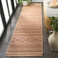 thumbnail image 3 of SAFAVIEH Wicker Juan Geometric Indoor/Outdoor Runner Rug, Natural/Brown, 2'2" x 8', 3 of 12