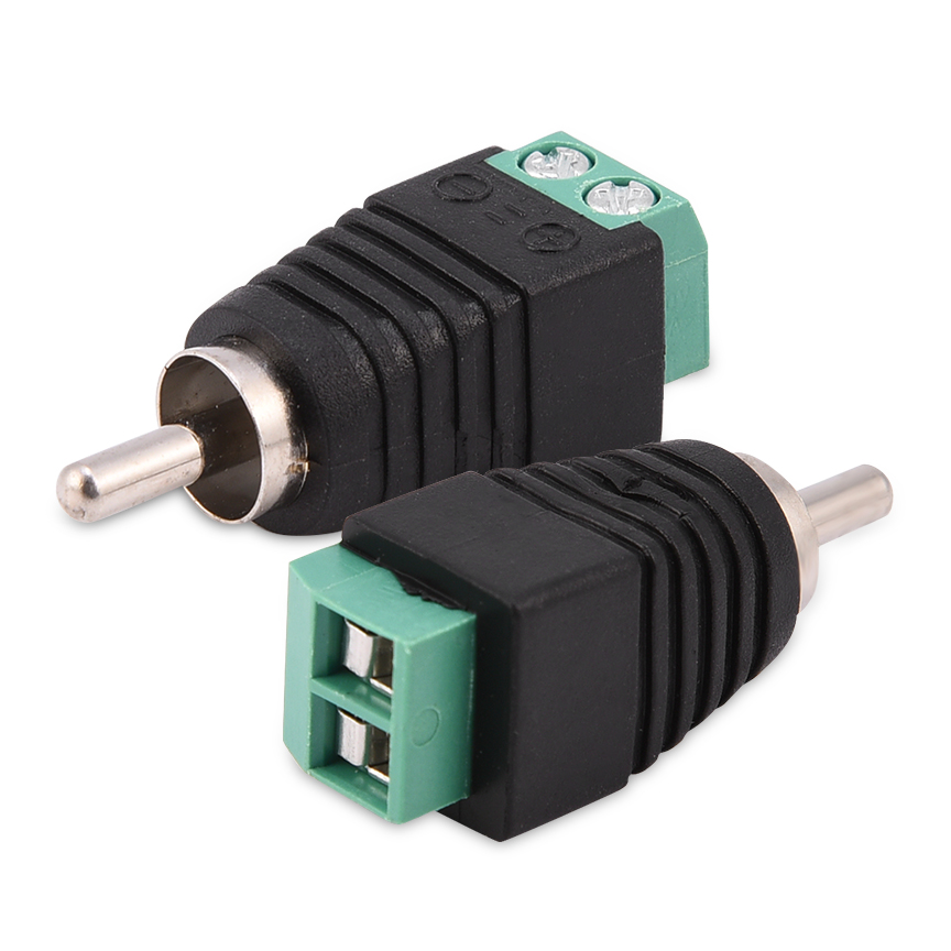 Tebru 15 Pcs RCA Male Plug to AV Screw Terminal Audio / Video Connector Adapter, rca male screw