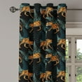 thumbnail image 3 of Ambesonne Nature Grommet Curtain, Tiger Illustration With Leaf, 50"x72", Marigold Black Mint Green, 3 of 5