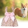 thumbnail image 3 of Dog Dress - Comfortable Soft - Eye-catching Cotton - Floral Pattern - Pet Dog Bowknot Halter Dress - Pet Supplies, 3 of 8