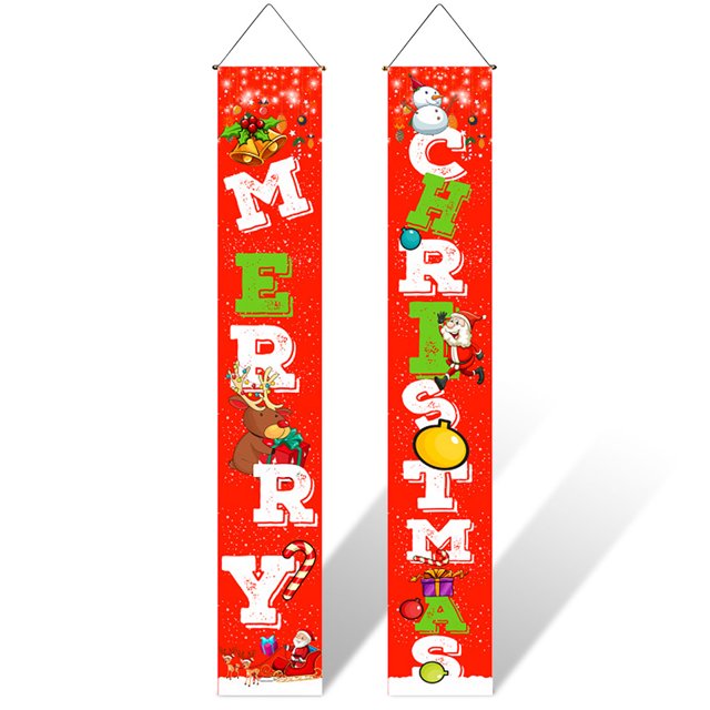 Naiovety 2 piezas de pancartas colgantes de Navidad, carteles de porche, decoración Exterior de cumpleaños Vertical, adornos de ventana para el hogar, Kits de decoración para fiestas 16620 Naiovety HA010123-02B
