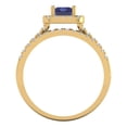 thumbnail image 4 of Clara Pucci 14K Yellow Gold Emerald Cut 1Ct Simulated Tanzanite Engagement Ring + Matching Band - Luxury Box Included, 4 of 7