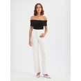 thumbnail image 2 of Off-Shoulder Ruched Bodycon Crop Top, 2 of 6