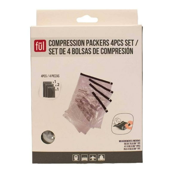 Bolsas de Compresión Travel Smart Transparentes 4 Piezas