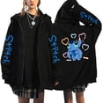 thumbnail image 2 of Sudadera con capucha gótica para mujer, ropa de calle de Manga con cremallera, puntada de Disney, Harajuku, bonita, 2 of 3