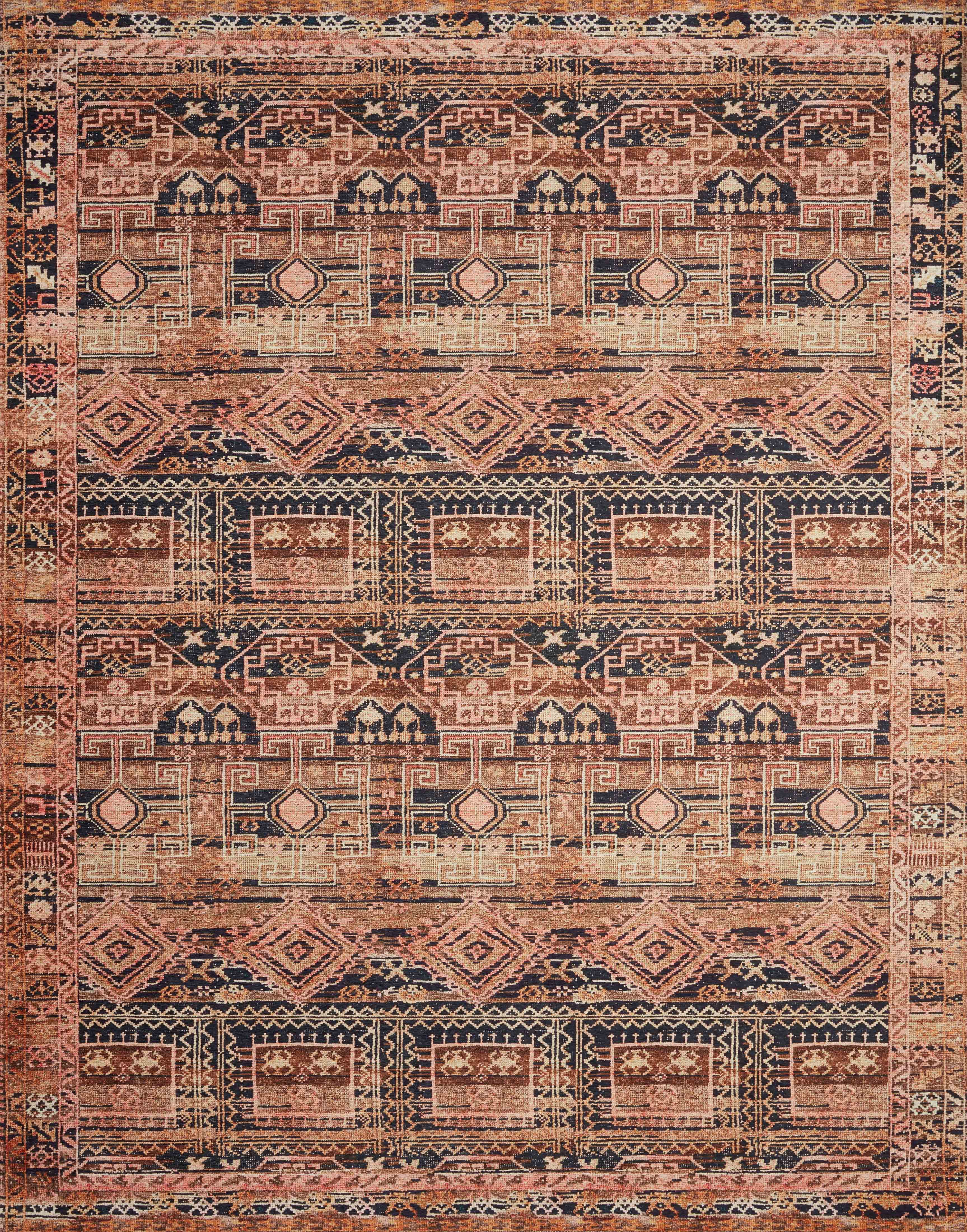 Loloi Layla LAY-14 Printed Mocha / Blush Area rug 3'-6" x 5'-6"