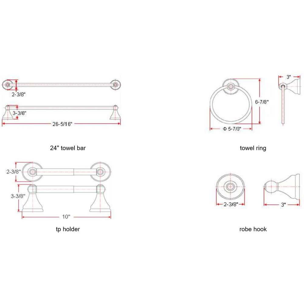 Design House Allante 4-Piece Bathroom Hardware Kit