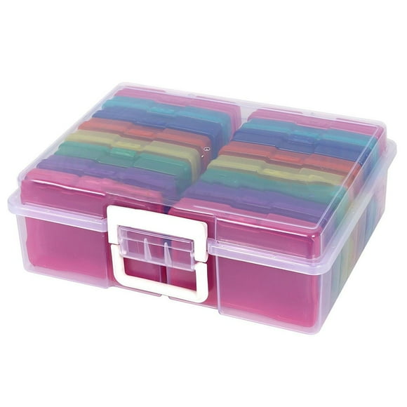PP Photo Storage Box Organizer With Indoor Containers For Office Stamp Cards Holder Photo Picture Storage Containers Box