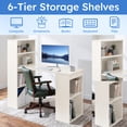 thumbnail image 3 of 48" Computer Desk with 4-Tier Bookcase, Modern Reversible Home office Desk Writing Desk for Small Spaces, White, 3 of 8