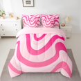 thumbnail image 2 of Manfei Geometric Lines Print 7-Piece Twin Bedding Sets,Waves Stripes Pattern Bedding Comforter Set,Minimalism Striped Sheet Sets For Teens,Breathable Home Decor Reversible, 2 of 8