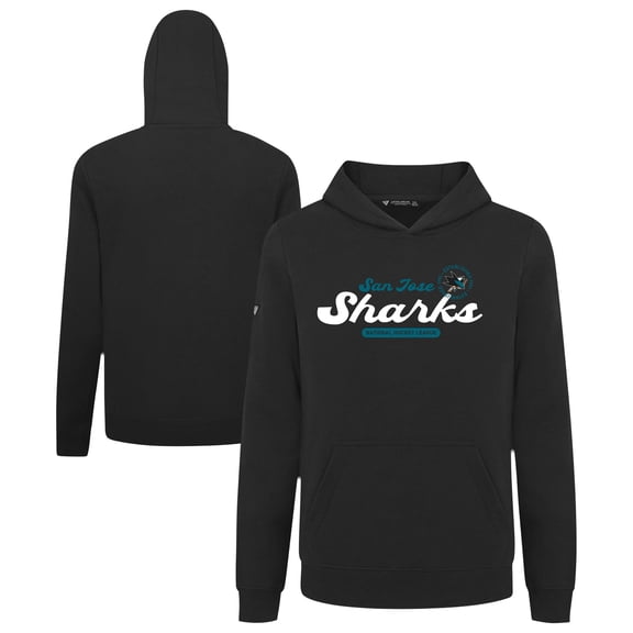Youth Levelwear Black San Jose Sharks Podium Monument Pullover Hoodie