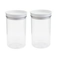 thumbnail image 3 of Mason Craft & More 2 Piece Medium Clear Plastic Tall Food Storage Canisters Containers Set Airtight Dishwasher Safe, 29 oz., 3 of 6