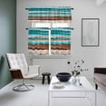 thumbnail image 5 of Abstract Turquoise Kitchen Curtains Valances and Tiers Set of 3 Brown Gradient Vintage Wood Grain Tier Curtains and Valance with Rod Pocket for Small Windows, 27.5"x24", 5 of 9